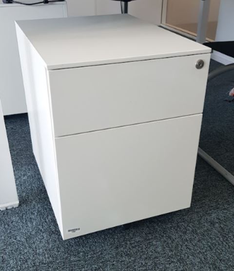 Caisson métal blanc ROXY 2 Tiroirs OCCASION adopte un bureau